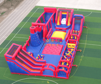 Vente d'usine : Parcours d'obstacles gonflable géant de qualité commerciale, aire de jeux gonflable extérieure pour enfants et adultes
