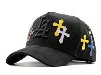 Nuevas Gorras Dandi Originales con Logotipo Bordado en 3D, Visera Curva Desgastada, Color Negro Total con Cristales 31, Gorra Dandi