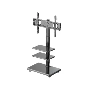 Flat Heavy Duty Movable Height Adjustable For 26-65 Inch LCD TV Cart Stand With Wheels