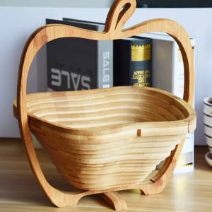 Plato de frutas plegable de bambú, grueso, para uso doméstico y hotelero - Product Image 3