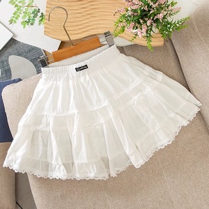 <span class=keywords><strong>Jupe</strong></span> courte <span class=keywords><strong>blanche</strong></span> style coréen pour filles, en dentelle à volants, respirante, effet gâteau, coupe trapèze, pour l'été, pour enfants, nouvelle collection 2026, personnalisable - Product Image 1