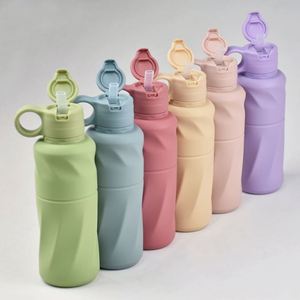 Botella Cuadrada Plegable Reutilizable de 600 ml, Libre de BPA, Silicona de Grado Alimenticio, a Prueba de Fugas, Apta para Lavavajillas, Unisex, Ecológica para Camping - Product Image 4