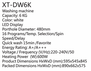 Household 7KG LED Display High Energy Rating Clothes Dryer Built in <strong>Washing</strong> <strong>Machine</strong> - Product Image 6
