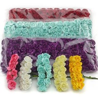Fleur en papier rose simulée, boîte cadeau de fleurs artificielles, boîte à bonbons, mini fleur artisanale pour la décoration