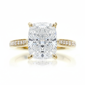 Bague de fiançailles en moissanite taille coussin, argent 925, alliance de mariage de luxe - Product Image 4