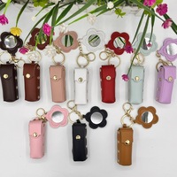 Pochette compacte portable en cuir PU, motif floral, style pastoral sauvage, pour rouge à lèvres, avec pendentif de sac de voyage et de vacances, Printemps 2026