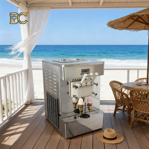 Machine à glace molle commerciale 2200W, 3 saveurs, avec pompe à air, machine à yaourt glacé Miken, modèle de table - Product Image 2