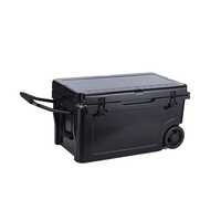 Glacière isotherme portable OEM en PE rotomoulé 55QT, moderne et réutilisable, avec roues, pour glace sèche, logo personnalisé, pour la pêche et le transport de denrées alimentaires