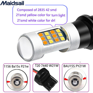 หลอดไฟ LED สำหรับรถยนต์ T20 1156 BA15S แบบสองสี ไฟเลี้ยว 42SMD กำลังสูง สว่างมาก ใช้เป็นไฟวิ่งกลางวันและไฟถอยหลัง - Product Image 4