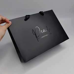 <span class=keywords><strong>Bolsas</strong></span> <span class=keywords><strong>de</strong></span> <span class=keywords><strong>Papel</strong></span> Negras <span class=keywords><strong>Personalizadas</strong></span> al <span class=keywords><strong>Por</strong></span> <span class=keywords><strong>Mayor</strong></span> para Cosméticos y Ropa, <span class=keywords><strong>Bolsas</strong></span> <span class=keywords><strong>de</strong></span> Compra <span class=keywords><strong>de</strong></span> Lujo con Logo Impreso para Pequeños Negocios - Product Image 2