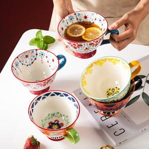 Set di Tazze per Tè al <span class=keywords><strong>Latte</strong></span> in Porcellana Dipinte a Mano con Design Creativo M, Tazza da Caffè in Ceramica Personalizzata Fatta a Mano - Product Image 2