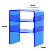 Table d'appoint de salon double couche en acrylique Table d'appoint de chambre détachable