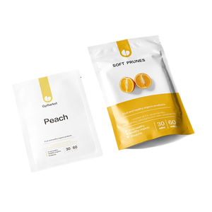 Sachet alimentaire en aluminium avec fermeture éclair pour protéines en poudre, fond en plastique imprimé avec pelliculage mat - Product Image 2