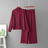 Nouvel Arrivage 2026 – Ensemble Décontracté Femme en Maille : Veste Pull Col Montant et Pantalon Large Deux Pièces