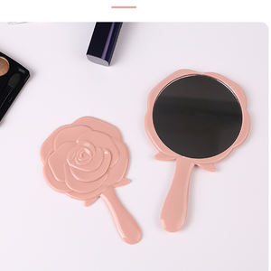 Vente en gros paquet de miroirs en plastique vintage miroir de maquillage à main de beauté mini miroir de voyage en forme de rose pour le maquillage - Product Image 5