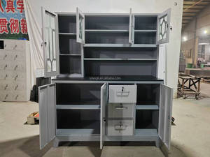 Armoires de cuisine en métal, portes en acier inoxydable, résistantes à l'eau, installation facile, écologiques, multifonctionnelles pour le rangement - Product Image 6