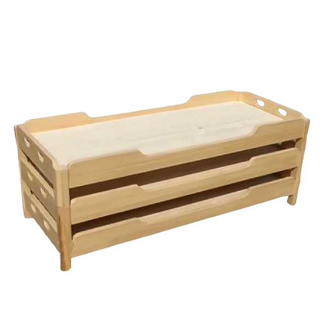 Baby Furniture Push-pull Bed square Leg Bed Kindergarten Bed Solid Wood Oak Wood Crib