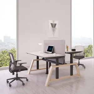 Estación de trabajo de madera para el hogar, escritorio de pie eléctrico, moderno y lujoso, altura ajustable, para sentarse