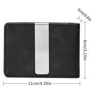 Portefeuille vintage en cuir PU à double rabat pour homme, porte-cartes fin pour poche avant, porte-monnaie, logo personnalisé