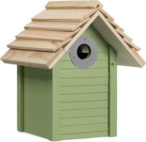 Nichoir en bois pour oiseaux, nichoir de jardin pour petits oiseaux, nichoir suspendu en bois de pin, pour moineaux, usine verte - Product Image 1