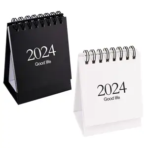 2023-2024 Home Office Business School Calendario portátil Color sólido Mini horario diario
