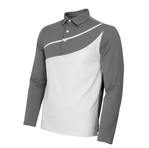 Logo Front Potition <b>Men's</b> <b>Long</b> <b>Sleeve</b> Color Blocked <b>Polo</b> <b>Shirt</b> With Contrast Panel And Turn Down Collar Casual Sport Wear - Product Image 2
