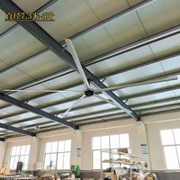 Ventilateur de plafond industriel HVLS de 24 pieds (7,3 m) à 5 pales en aluminium 6061-T6 de qualité aéronautique avec contrôle PMSM VFD pour le refroidissement de grands espaces