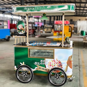 Chariot de livraison alimentaire mobile électrique à 4 roues en acier ZHENDA avec abri, garantie 12 mois, pour bar à glaces extérieur, kiosque, centre commercial - Product Image 6