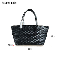 Sac fourre-tout personnalisé 2026 tendance de luxe en cuir marron foncé tressé léger et imperméable pour femme, grande capacité, élégant et portable