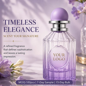 Customized Logo Lavender Fruity Fragrance <strong>Perfume</strong> 100ml EDP Ribbed Purple Bottle Thank You Gift Long Lasting Eco-Friendly Floral - Product Image 1