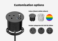 Centro de Energía Empotrable para Mesa con Cable USB-C Retráctil de 2m, Carga Rápida PD de 20W, Enchufe Empotrado para Escritorio, Ideal para Hoteles y Oficinas, OEM