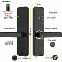 Tuya Wifi 4-en-1 serrure de porte intelligente APP télécommande empreinte digitale/carte RFID/mot de passe/clé stockage de données en nuage haute durabilité