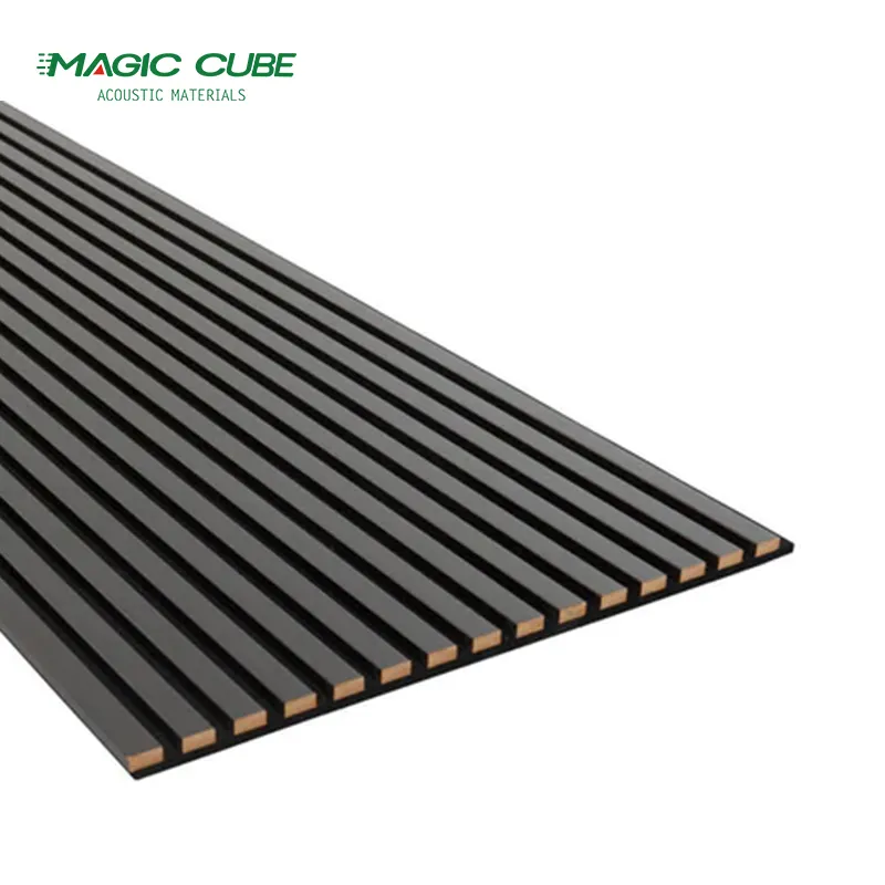 Nhà Máy Giá Gỗ Slat Tấm Tường Âm Thanh Hấp Thụ Bằng Gỗ Veneer Thành Phần Pet Acoustic Bảng Điều Chỉnh