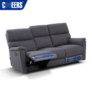 MANWAH cheer <span class=keywords><strong>Euro</strong></span> tissu rembourré 3 places canapé de salon inclinable manuel - Product Image 3