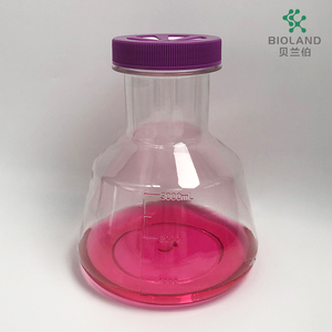 Bioland Fiole Erlenmeyer conique stérile jetable 500 ml en PETG avec bouchon à <span class=keywords><strong>membrane</strong></span> filtrante PTFE Suspension OEM ISO13485 ISO9001 - Product Image 6