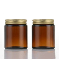 Pot en verre givré brun à parois droites, vide et personnalisable, de 2oz, 4oz, 5oz, 6oz, 8oz, 16oz, avec couvercle noir mat, pour le stockage d'aliments, de miel et de bonbons