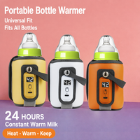 Chauffe-biberon portable USB de voyage, chauffe rapide en 10 min, maintien au chaud 24h, étui en cuir PU, contrôle intelligent, rechargeable, sans BPA, OEM