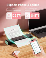 Impresora Portátil de Documentos A4 en Oferta, con Batería de 1200 mAh, Resolución de 203 dpi, para Papel Térmico de 8.26"x11.69", sin Tinta, M08F