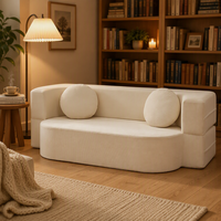 Canapé-lit modulaire rectangulaire pliable et inclinable avec compression sous vide et mousse à mémoire de forme, 2 places, pour hôtel et villa