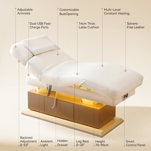 Cama <span class=keywords><strong>de</strong></span> Belleza Eléctrica <span class=keywords><strong>de</strong></span> Lujo YINGPAI con 4 Motores, Cajón <span class=keywords><strong>de</strong></span> Almacenamiento Oculto, Mesa <span class=keywords><strong>de</strong></span> Tratamiento con Calefacción, Sofá <span class=keywords><strong>de</strong></span> Masaje para Spa, <span class=keywords><strong>Puerto</strong></span> USB - Product Image 2
