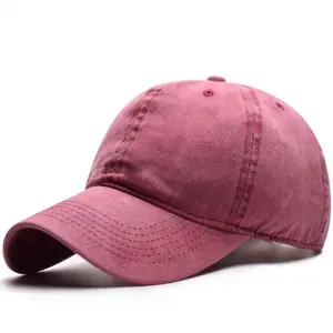 Vente en gros de vêtements teints en pigments avec logo personnalisé, coton vieilli lavé, casquette de papa de baseball à bord incurvé vintage pour hommes et femmes