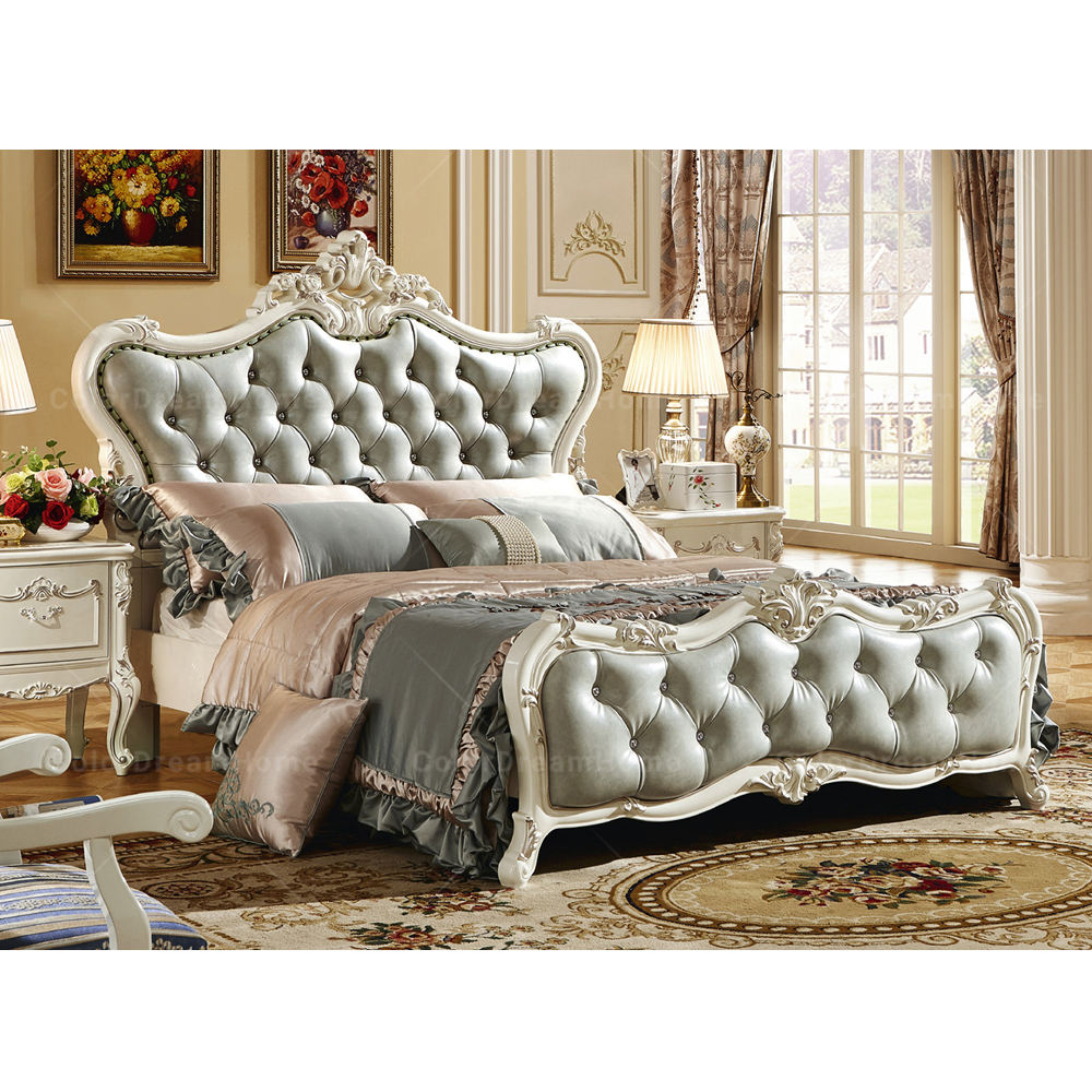 クラシックベッドデザイン ヨーロピアンロイヤルスタイルの木製ベッド