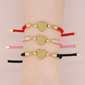 Wholesale Custom Adjustable Double Twist <b>Rope</b> <b>Bracelet</b> in Bulk With Stainless Steel Charms Flexible Clasp Cord Jewelry Gift - Product Image 2