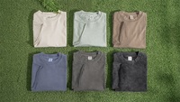 T-shirt en coton brossé lavé 310 g/m², coupe oversize vintage à bords bruts, style streetwear américain, manches courtes, pour homme et femme