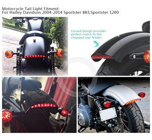Feu arrière de moto intégré avec clignotants gauche et droit pour garde-boue arrière, compatible Touring Sportster XL 883 1200 - Product Image 6