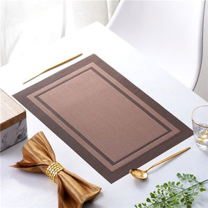 Keuken Eetservies Set Grijs Oliebestendig En Hittebestendig Wipeable Pvc Placemat Vinyl Geweven Waterdicht En Wasbaar - Product Image 4