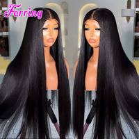 Produk Grosir Alibaba, Wig Rambut Manusia Panjang Lurus Vietnam 100% Rambut Mentah Tanpa Lem, Wig Rambut Manusia untuk Wanita Kulit Hitam