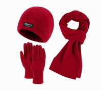 Ensemble d'accessoires en polaire d'hiver : bonnet, écharpe, gants 100% polyester, polaire ultra-fin, gants tactiles, vente en gros OEM