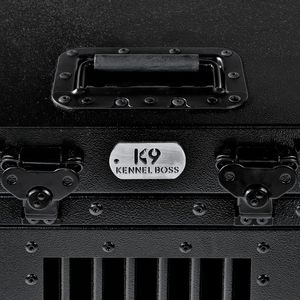 <span class=keywords><strong>K9</strong></span> kennel Boss-HEAVY DUTY hoàn toàn đóng mở bột bọc nhôm con chó Thùng với mô hình vững chắc và nút đóng cửa-Nhỏ (màu đen) - Product Image 4