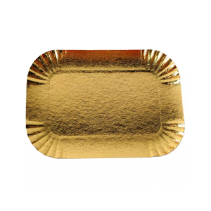 Assiettes à papier en <span class=keywords><strong>carton</strong></span> jetables <span class=keywords><strong>de</strong></span> qualité alimentaire rectangle rond doré argenté pour la fête - Product Image 3